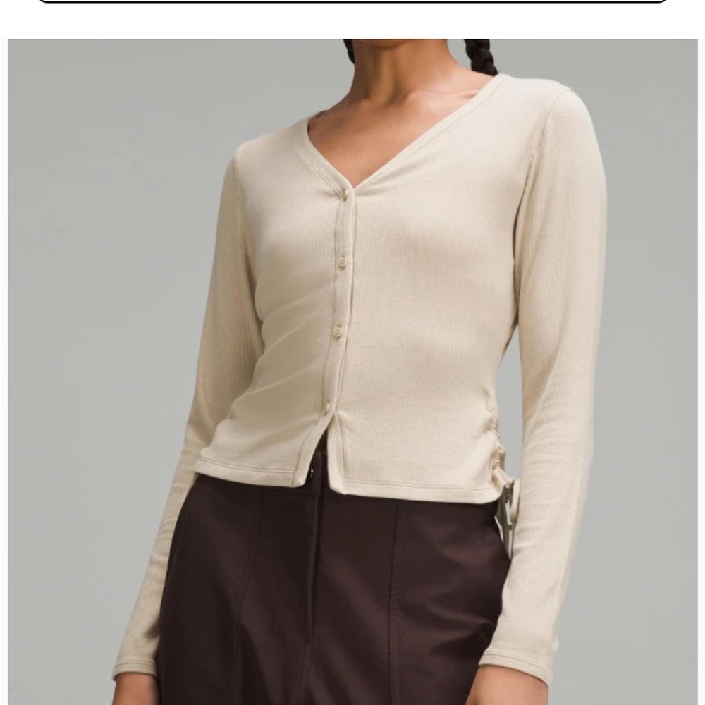 lululemon athletica Light Tan Button-Up Cardigan